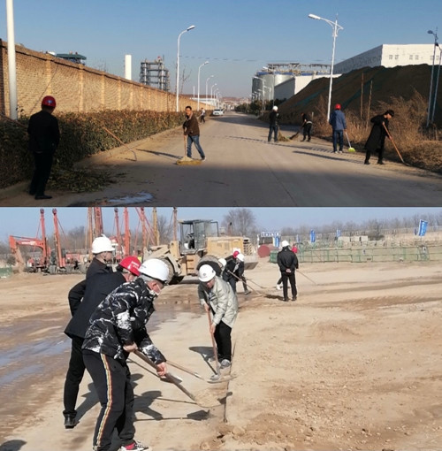 天工公司土建第十二項目部掃出新年新氣象